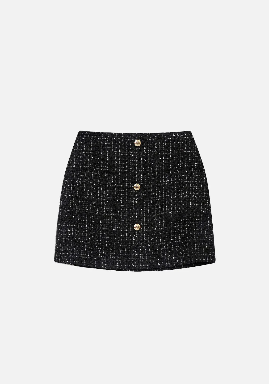 MATEO SKIRT BLACK AND WHITE TWEED