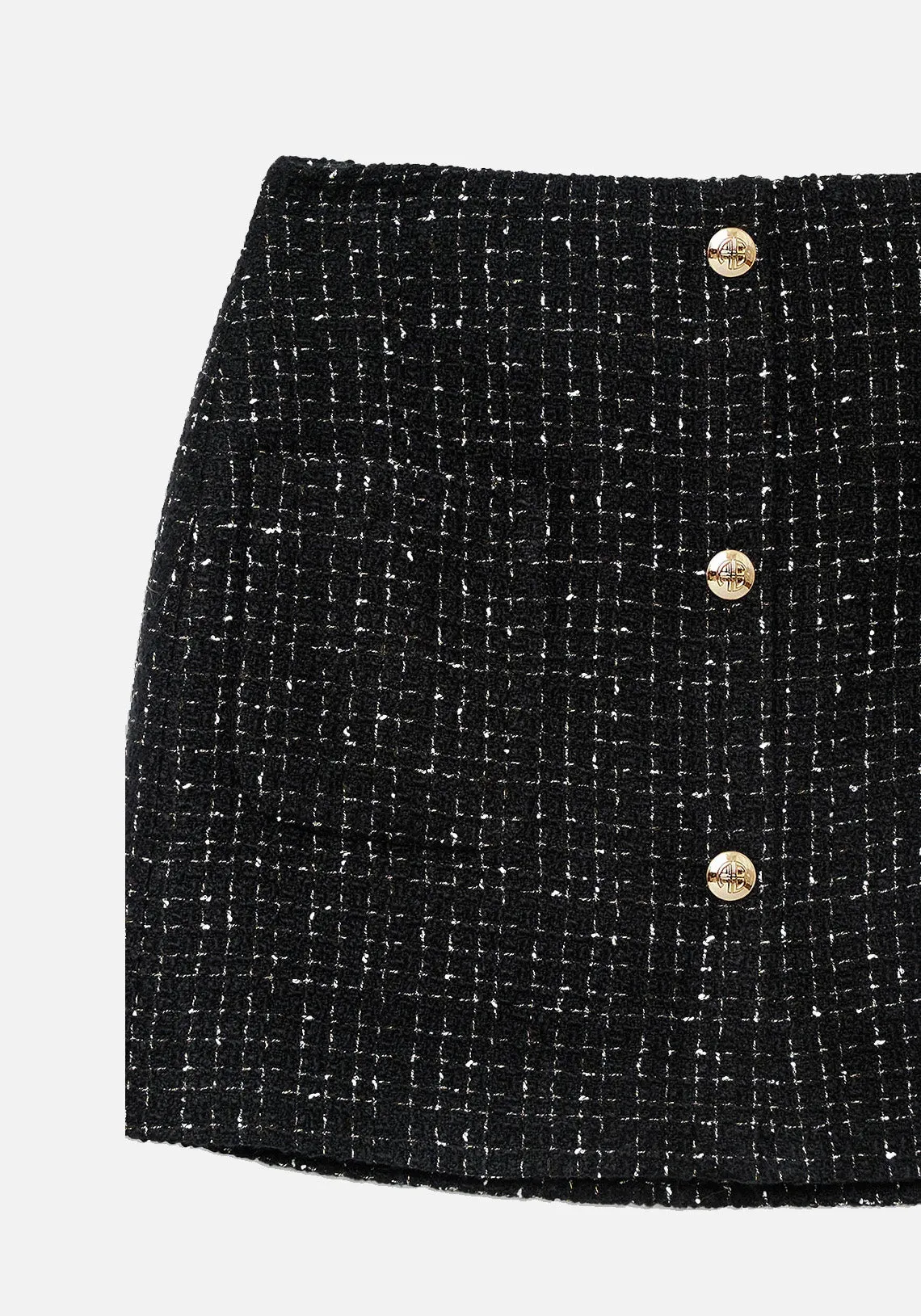 MATEO SKIRT BLACK AND WHITE TWEED