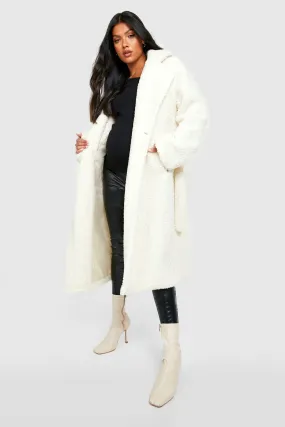 Maternity Oversized Teddy Faux Fur Coat