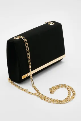 Metal Trim Clutch Bag