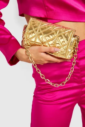 Metallic Quilted Mini Chain Bag