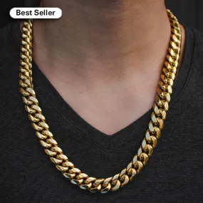 Miami Cuban Link Chain in Yellow Gold (14mm)