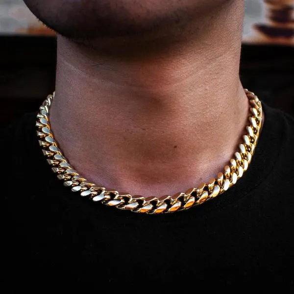 Miami Cuban Link Chain in Yellow Gold (14mm)