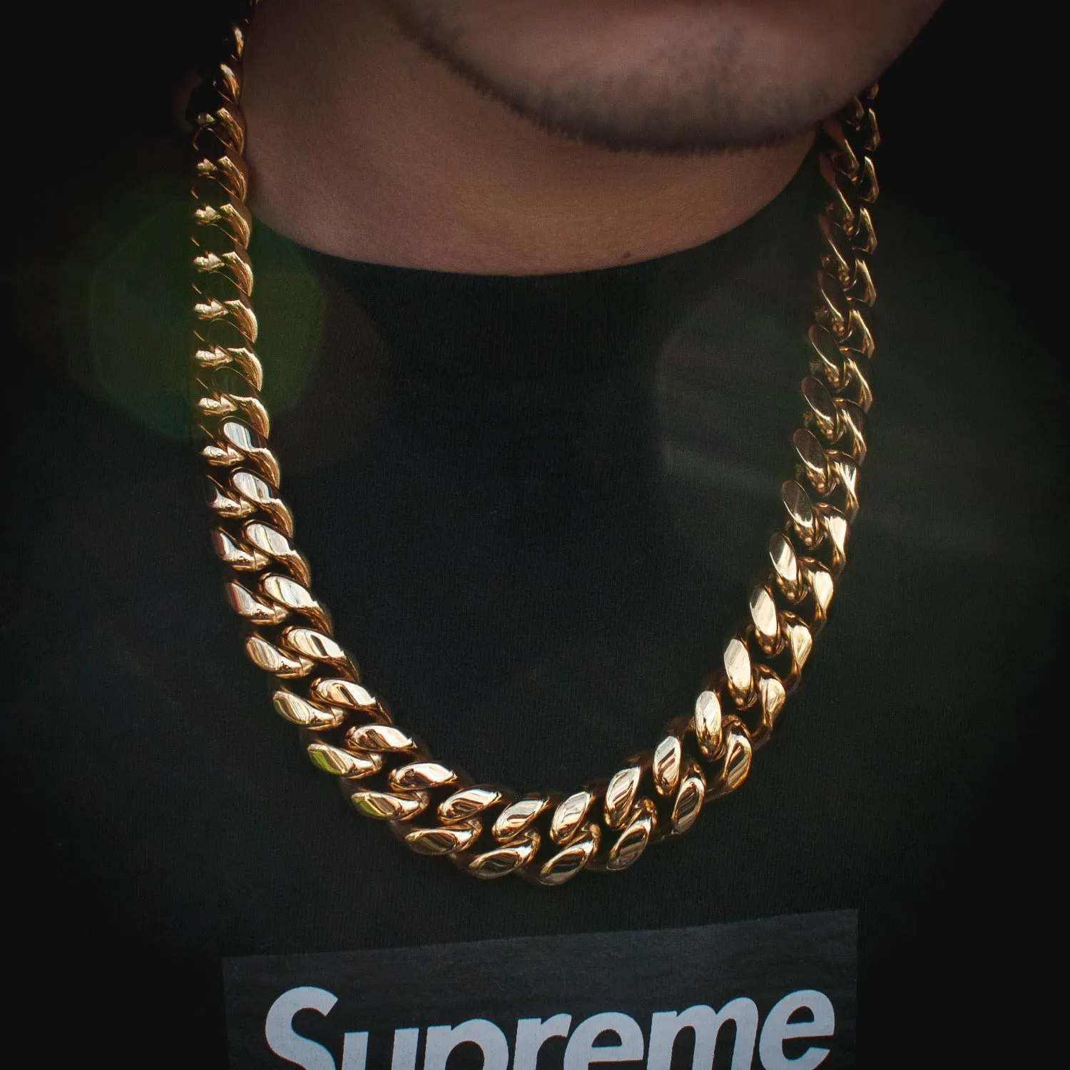 Miami Cuban Link Chain in Yellow Gold (18mm)