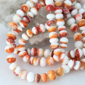 Mixed Shape Orange Spiny Oyster Beads Round 10-12mm 16