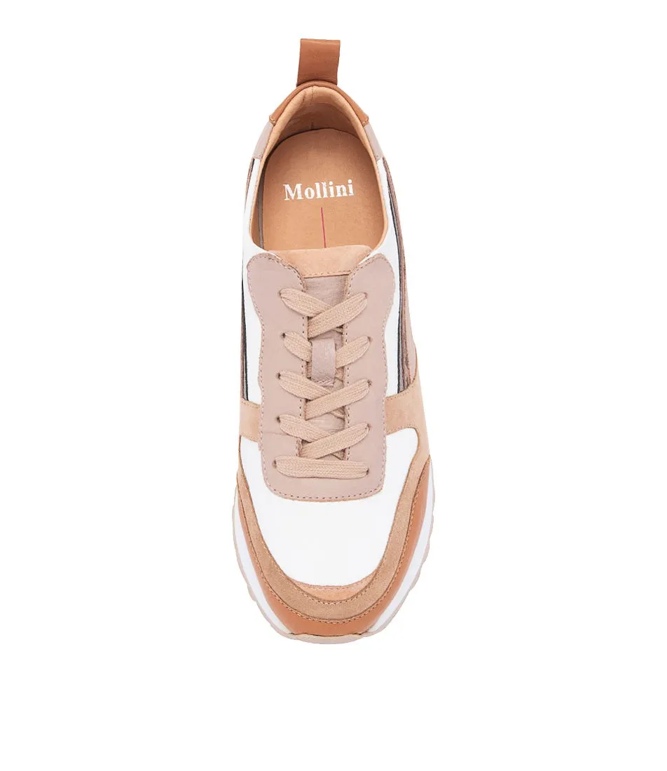 MOLLINI Trelar Nude Leopard Leather Sneakers