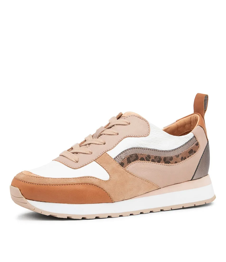 MOLLINI Trelar Nude Leopard Leather Sneakers