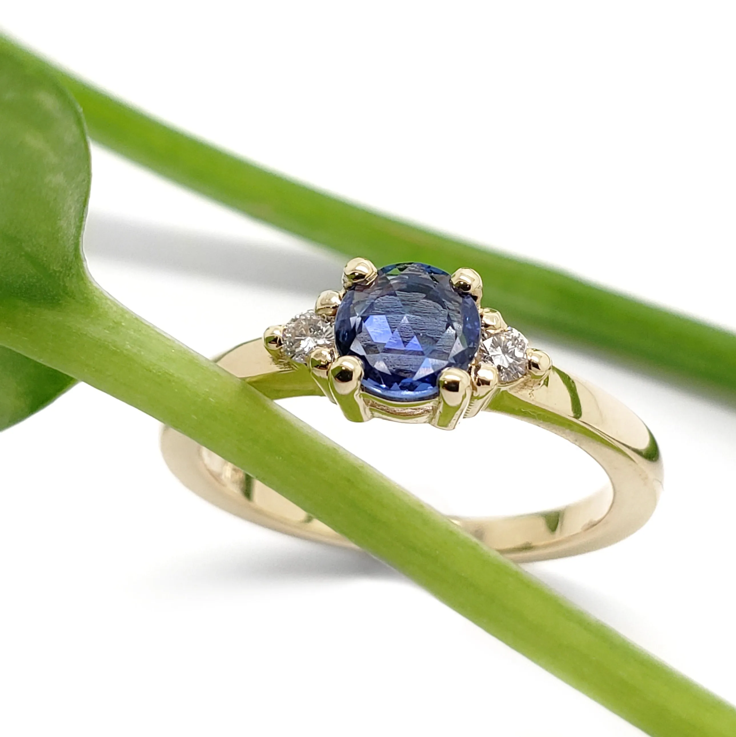 Moraine Yellow | Rose Cut Blue Sapphire