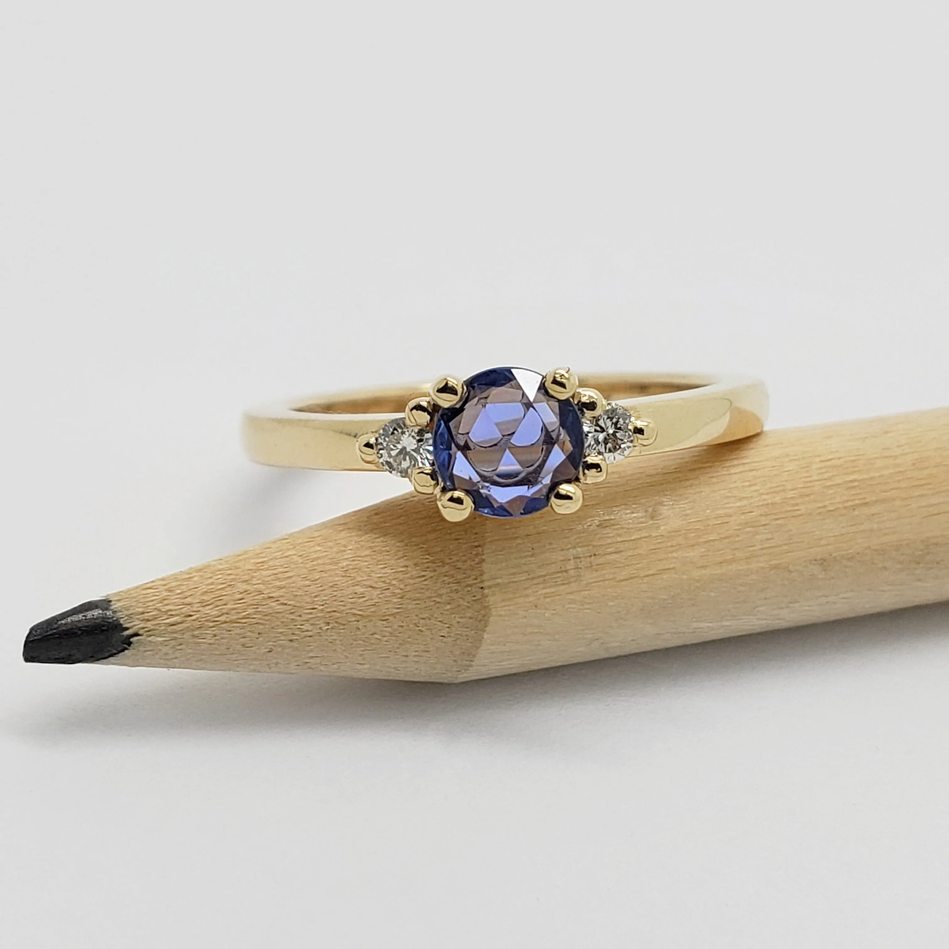 Moraine Yellow | Rose Cut Blue Sapphire