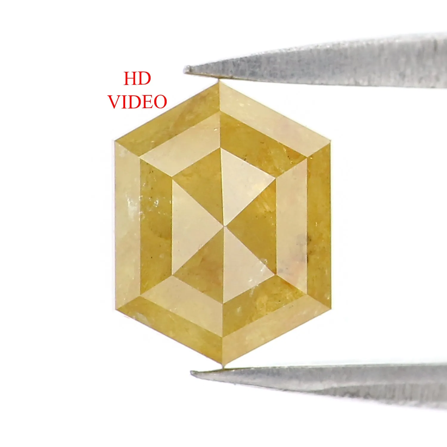 Natural Loose Hexagon Diamond, Yellow Color Diamond, Natural Loose Diamond, Hexagon Rose Cut Diamond, 1.19 CT Hexagon Shape Diam