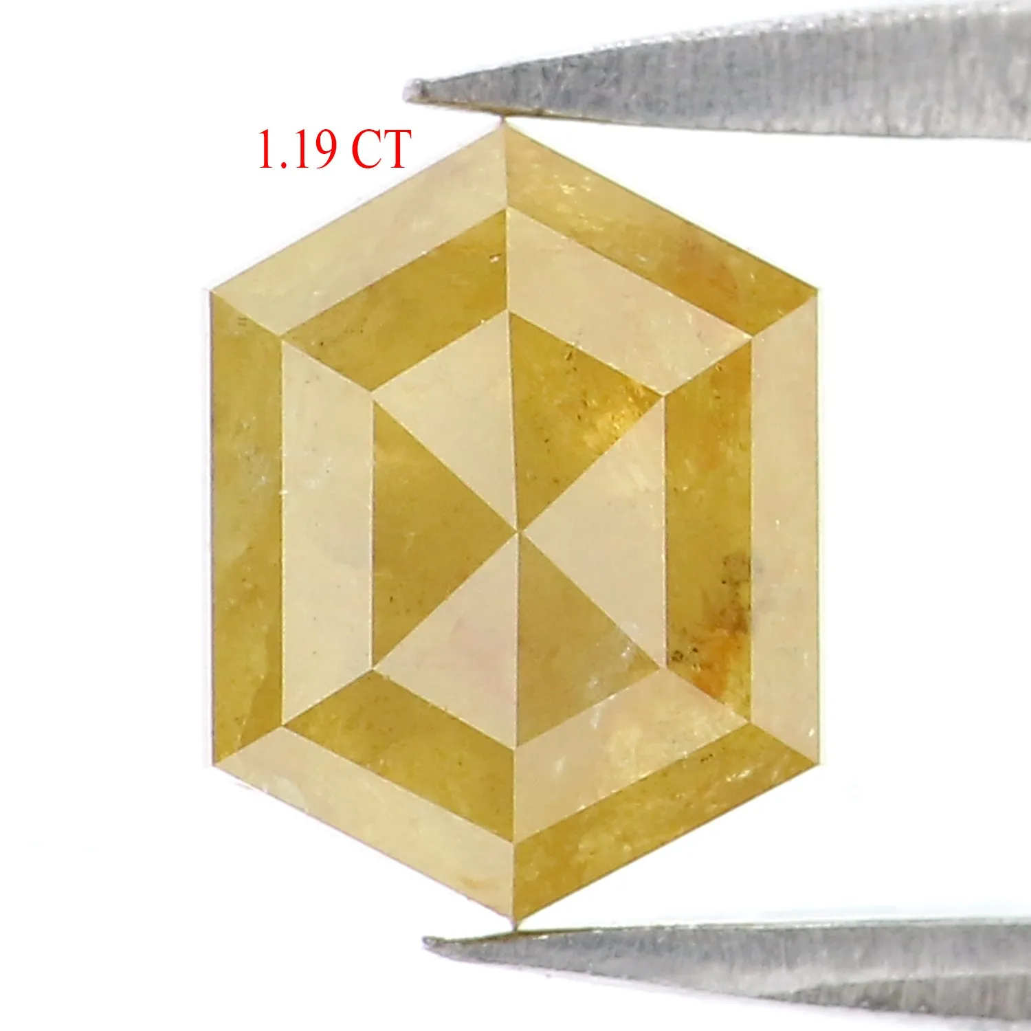 Natural Loose Hexagon Diamond, Yellow Color Diamond, Natural Loose Diamond, Hexagon Rose Cut Diamond, 1.19 CT Hexagon Shape Diam