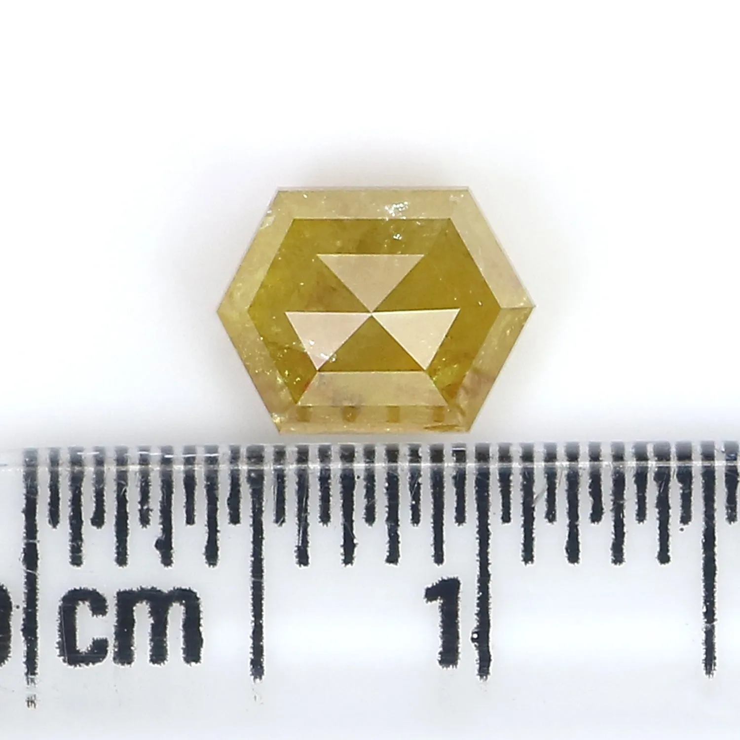 Natural Loose Hexagon Diamond, Yellow Color Diamond, Natural Loose Diamond, Hexagon Rose Cut Diamond, 1.19 CT Hexagon Shape Diam