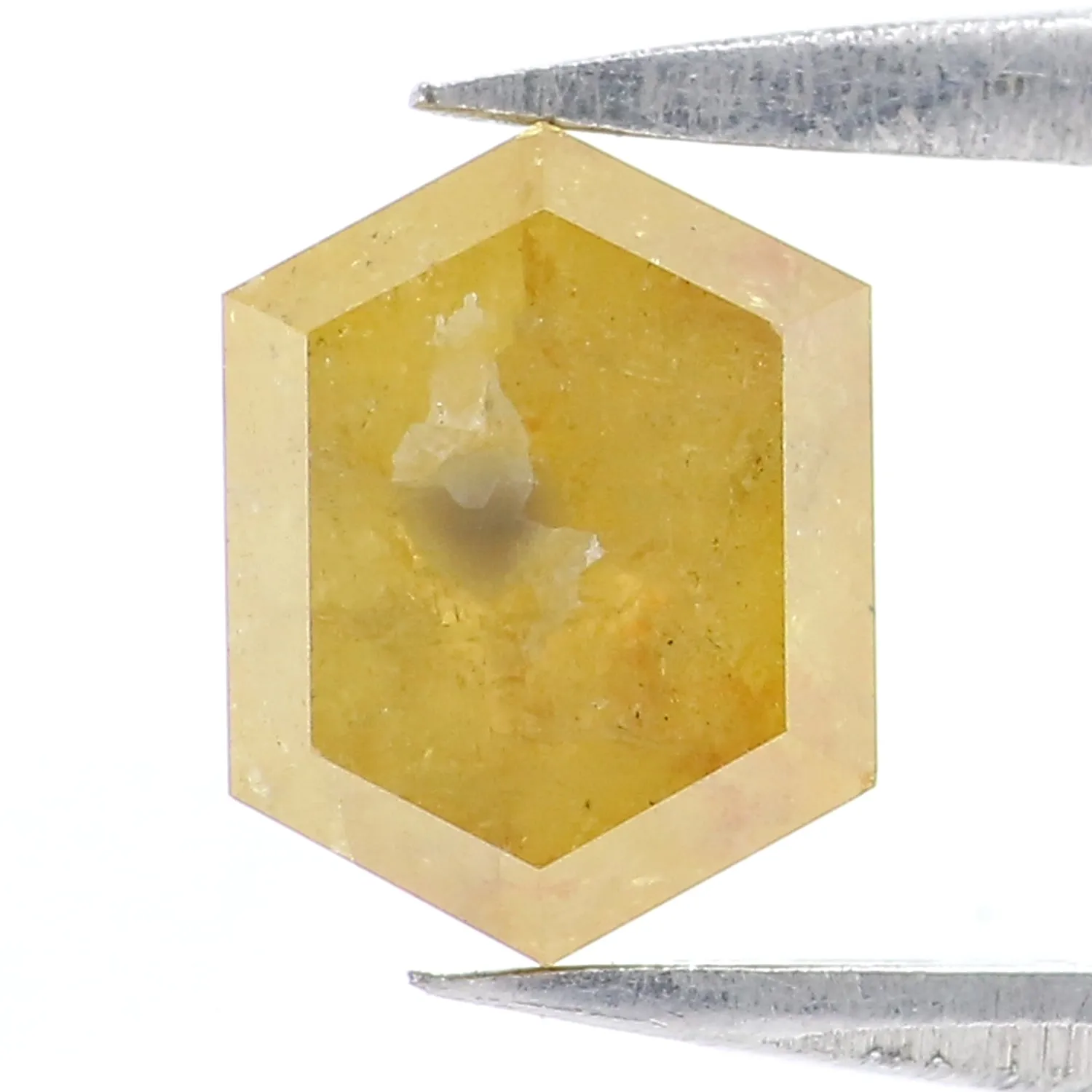 Natural Loose Hexagon Diamond, Yellow Color Diamond, Natural Loose Diamond, Hexagon Rose Cut Diamond, 1.19 CT Hexagon Shape Diam