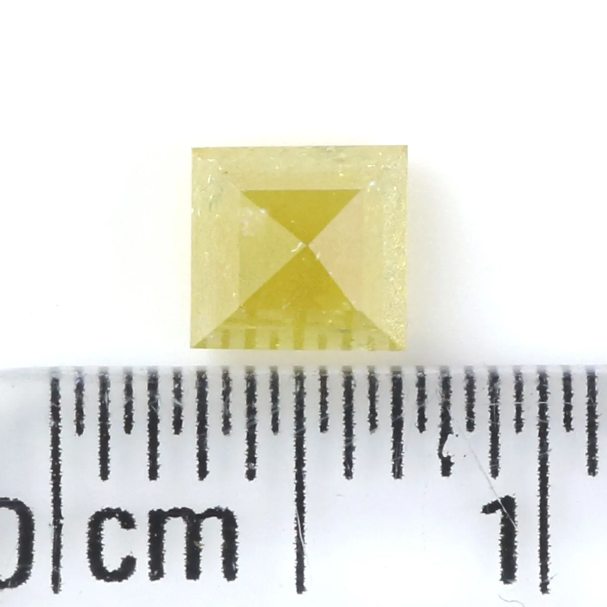 Natural Loose Princess Yellow Color Diamond 0.66 CT 4.40 MM Princess Shape Rose Cut Diamond KR1800