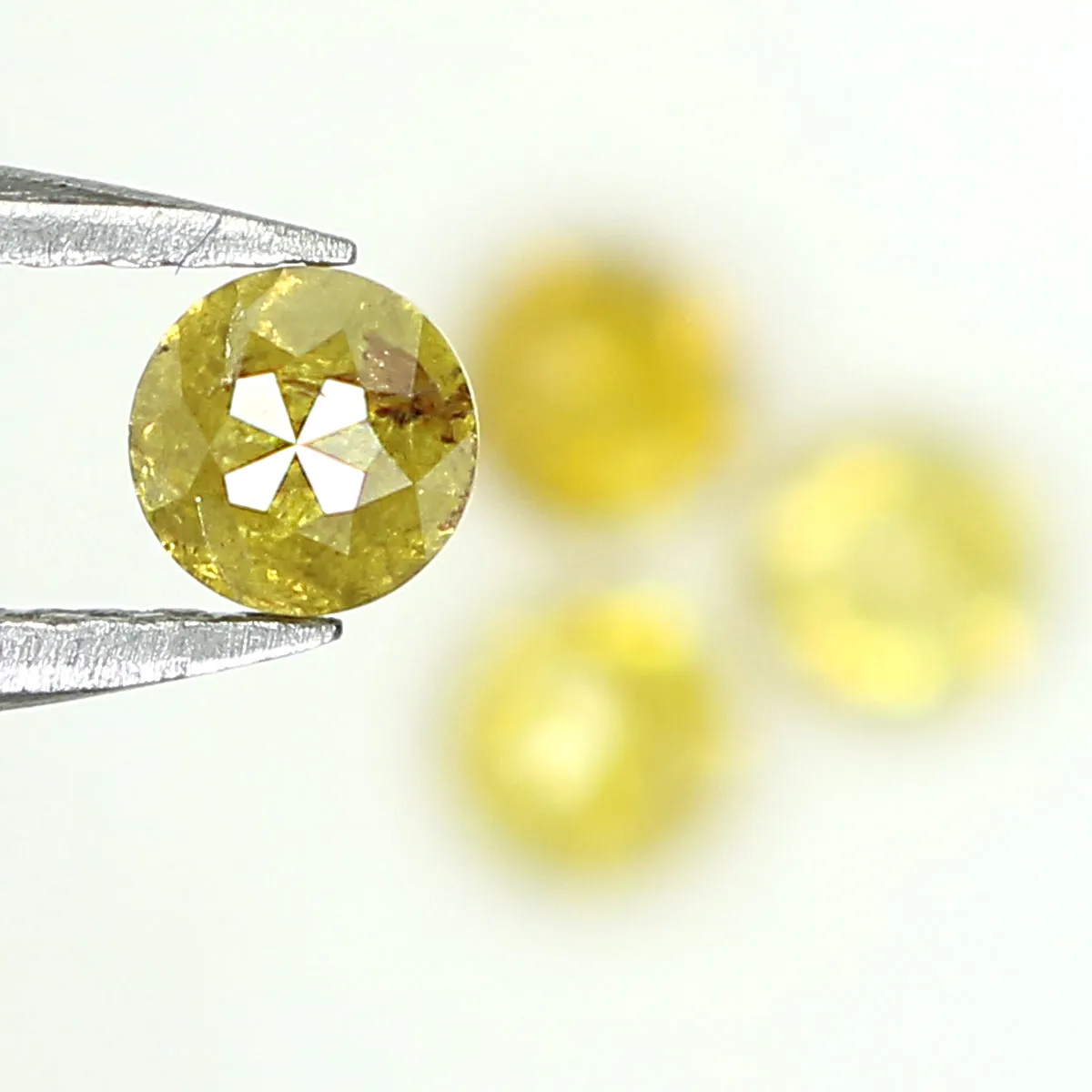 Natural Loose Rose Cut Yellow Color Diamond 1.17 CT 3.55 MM Rose Cut Shape Diamond L1015