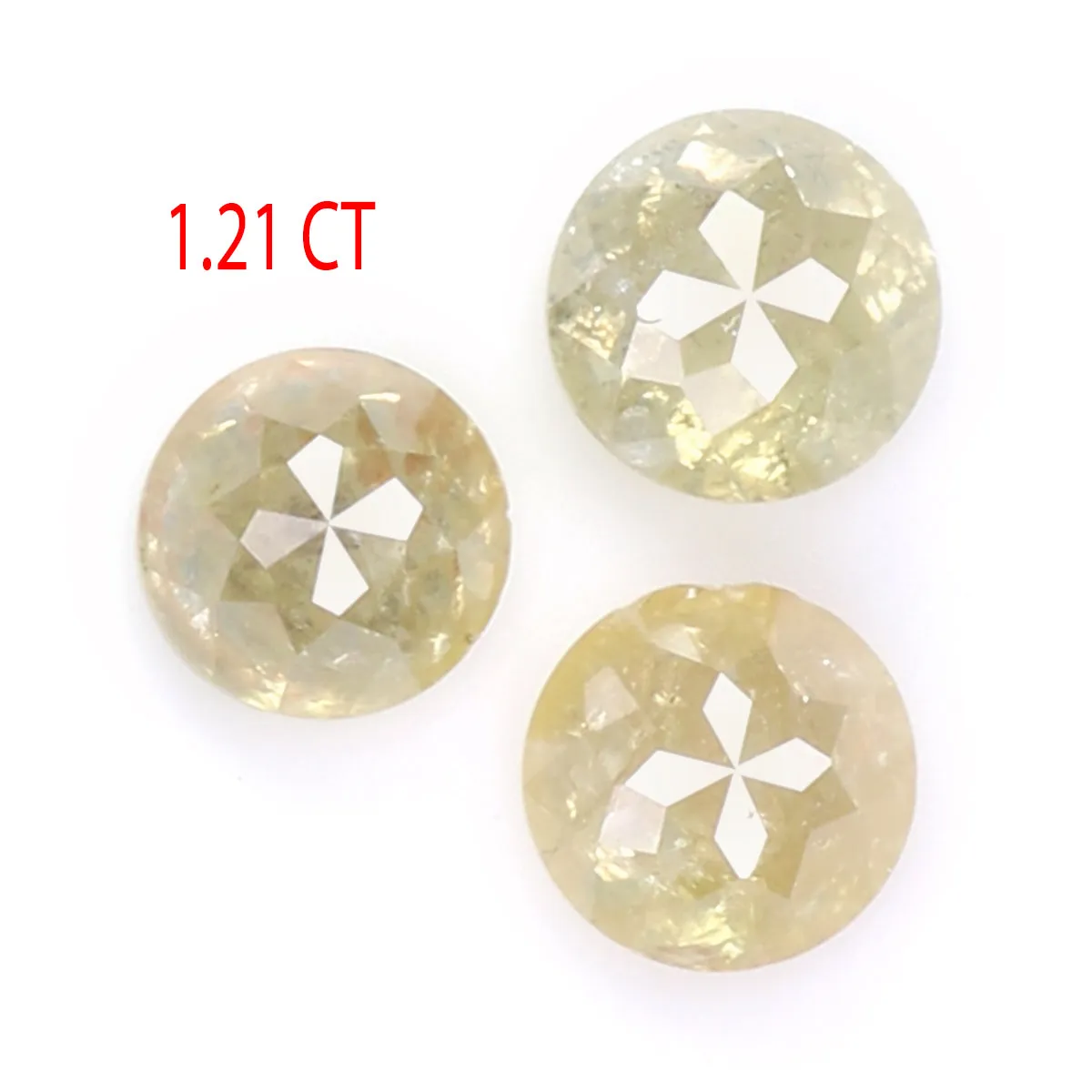 Natural Loose Rose Cut Yellow Color Diamond 1.21 CT 4.00 MM Round Rose Cut Shape Diamond L9951