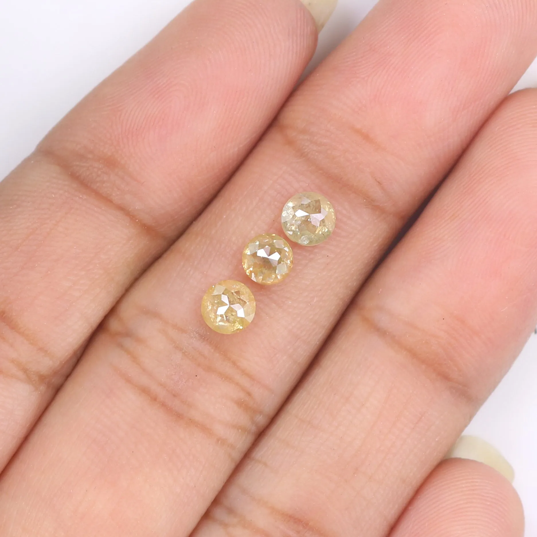 Natural Loose Rose Cut Yellow Color Diamond 1.21 CT 4.00 MM Round Rose Cut Shape Diamond L9951