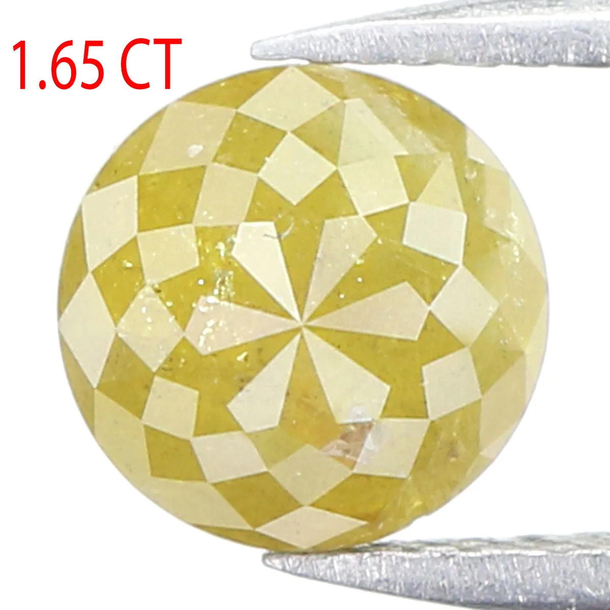 Natural Loose Rose Cut Yellow Color Diamond 1.65 CT 6.60 MM Round Rose Cut Shape Diamond L5279