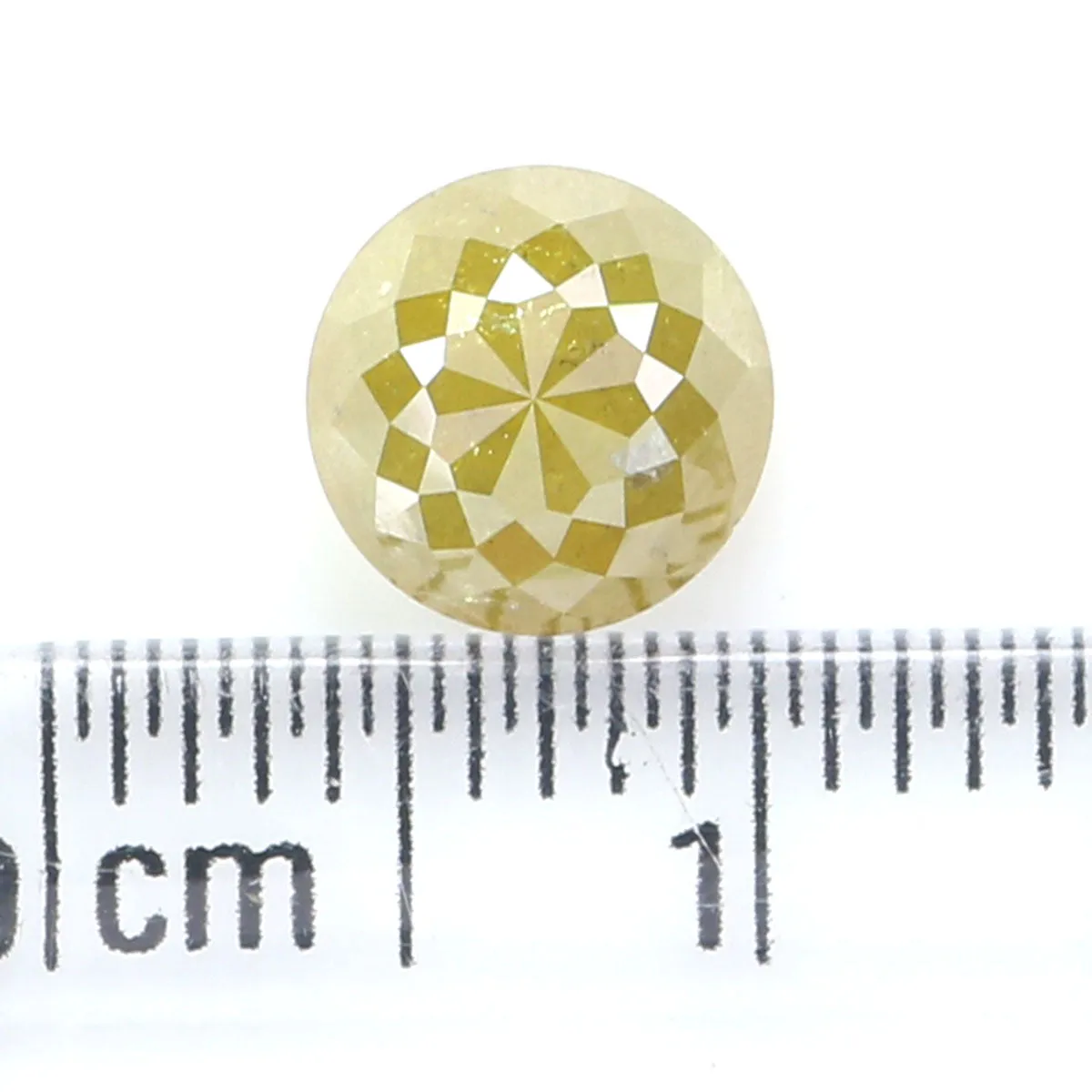 Natural Loose Rose Cut Yellow Color Diamond 1.65 CT 6.60 MM Round Rose Cut Shape Diamond L5279