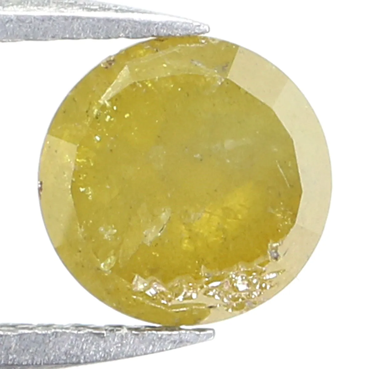 Natural Loose Rose Cut Yellow Color Diamond 1.65 CT 6.60 MM Round Rose Cut Shape Diamond L5279