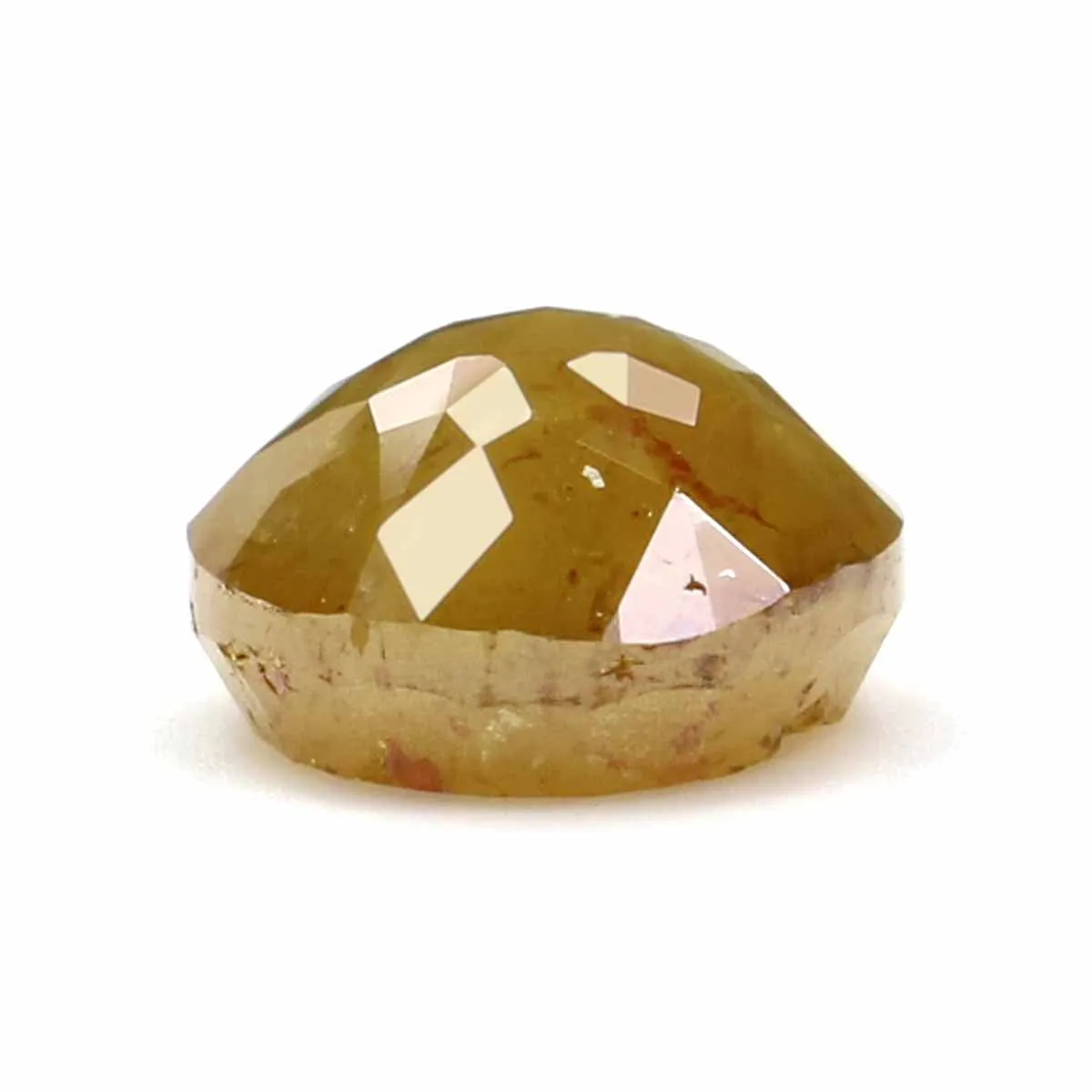 Natural Loose Rose Cut Yellow Color Diamond 1.74 CT 6.80 MM Round Rose Cut Shape Diamond L9856