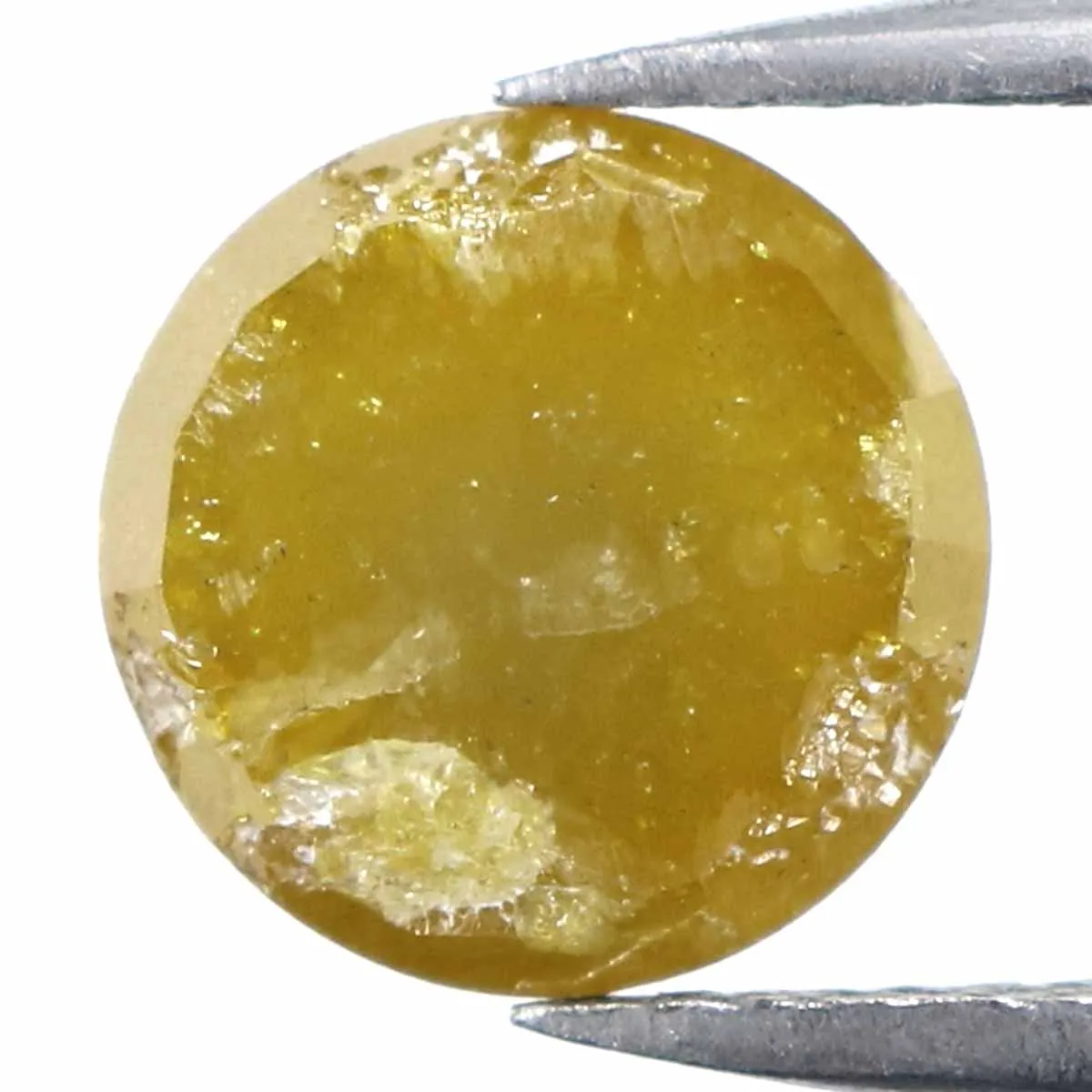 Natural Loose Rose Cut Yellow Color Diamond 2.83 CT 8.20 MM Round Rose Cut Shape Diamond L9949