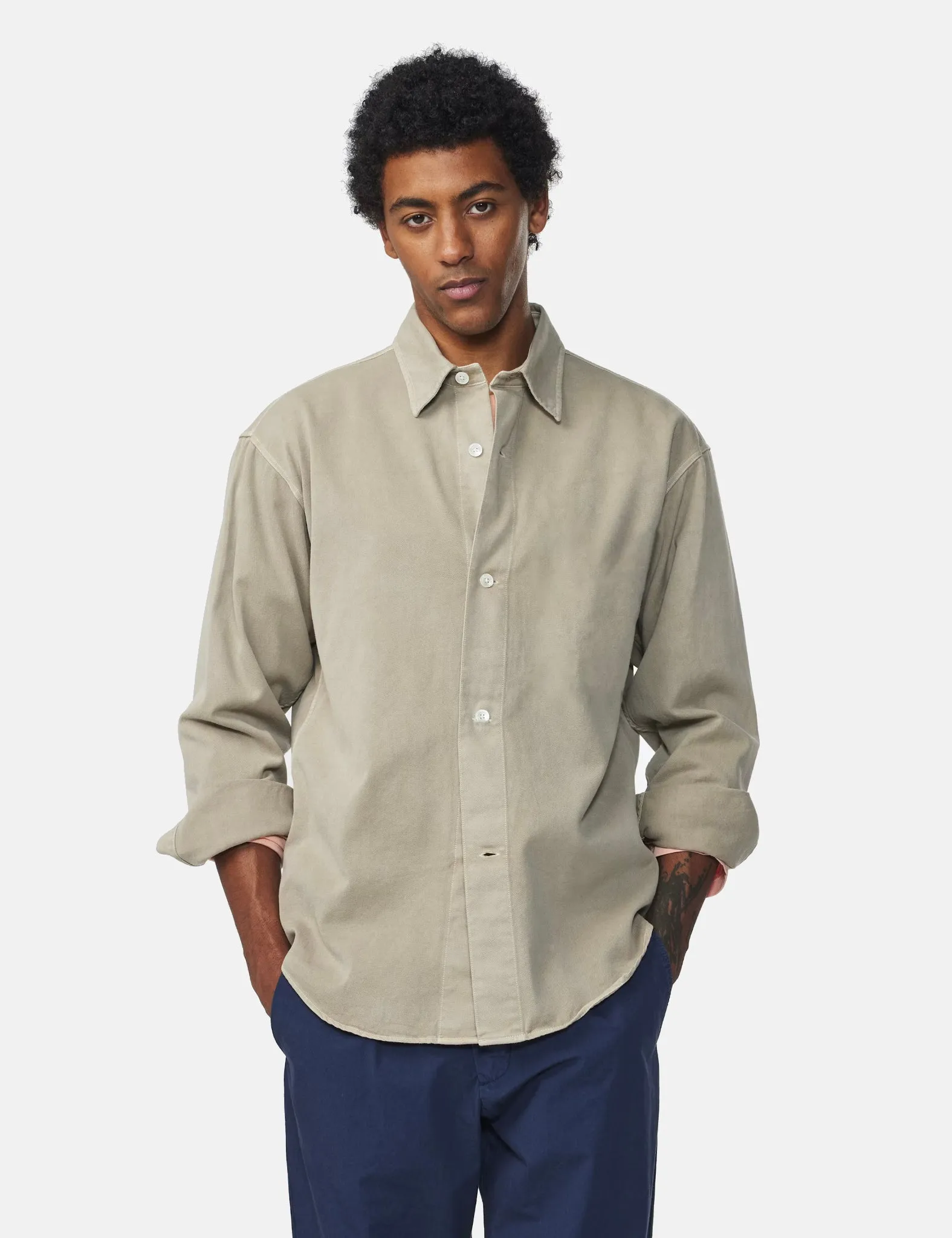 NN07 Adwin Shirt (Relaxed Fit) - Khaki Stone