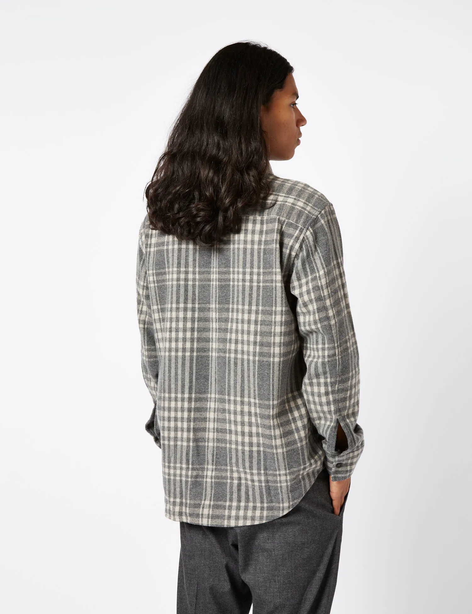 NN07 Freddy Shirt - Dark Grey Check