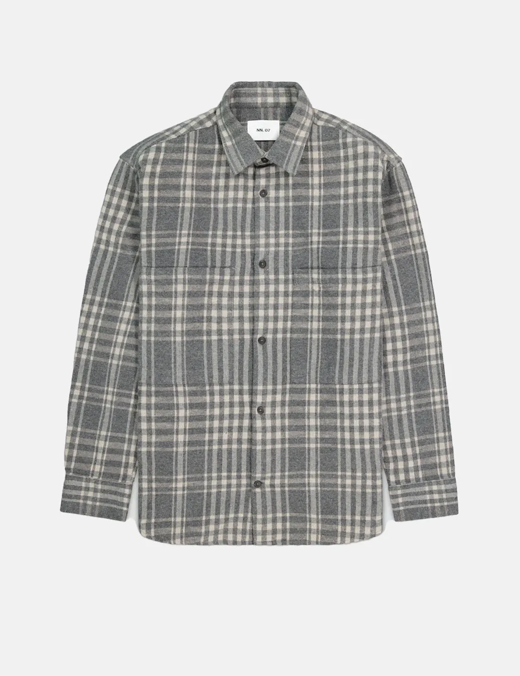 NN07 Freddy Shirt - Dark Grey Check