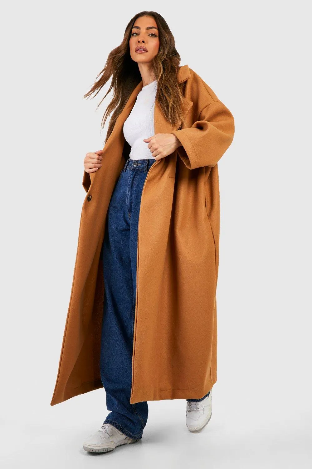 Oversized Cocoon Wool Look Coat