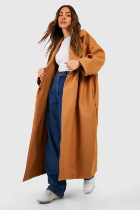 Oversized Cocoon Wool Look Coat