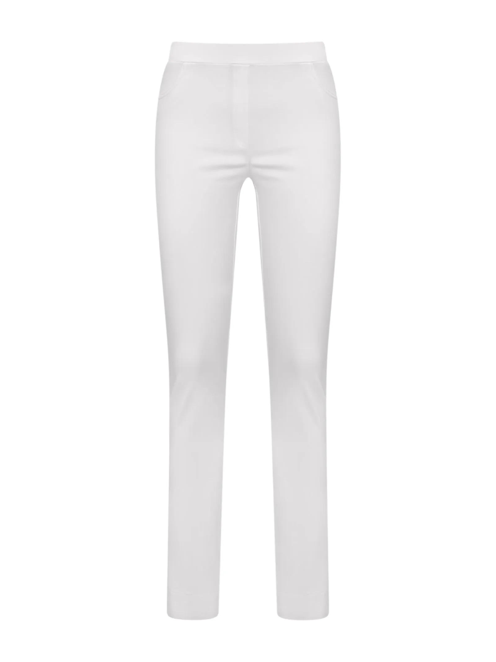 Pantalone a 5 tasche in Satin Power - Bianco