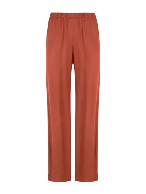 Pantalone a palazzo in Satin - Baked Clay