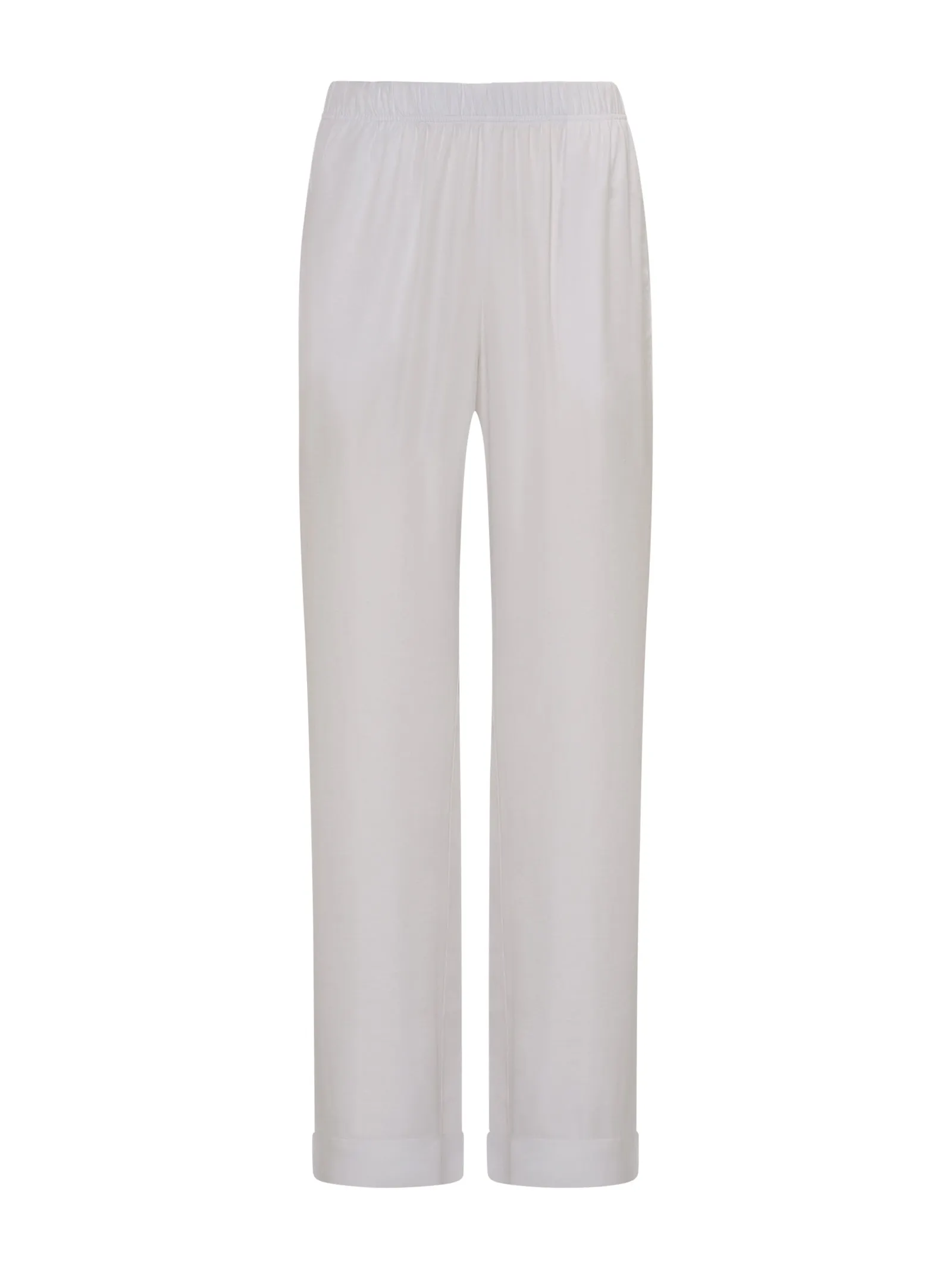 Pantalone a palazzo in Satin - Bianco