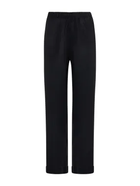 Pantalone a palazzo in Satin - Nero