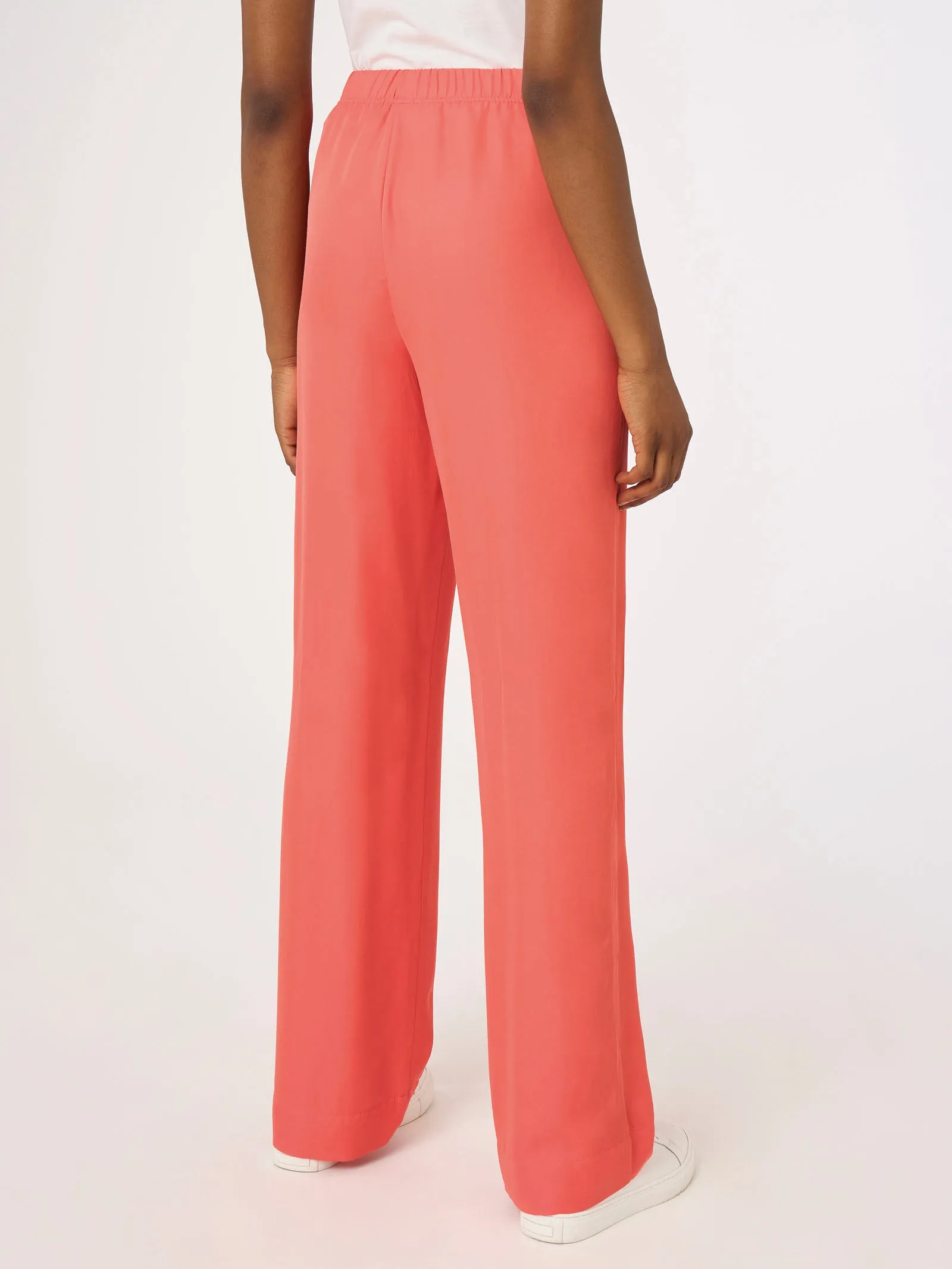 Pantalone a palazzo in Satin - Sun Kissed Coral