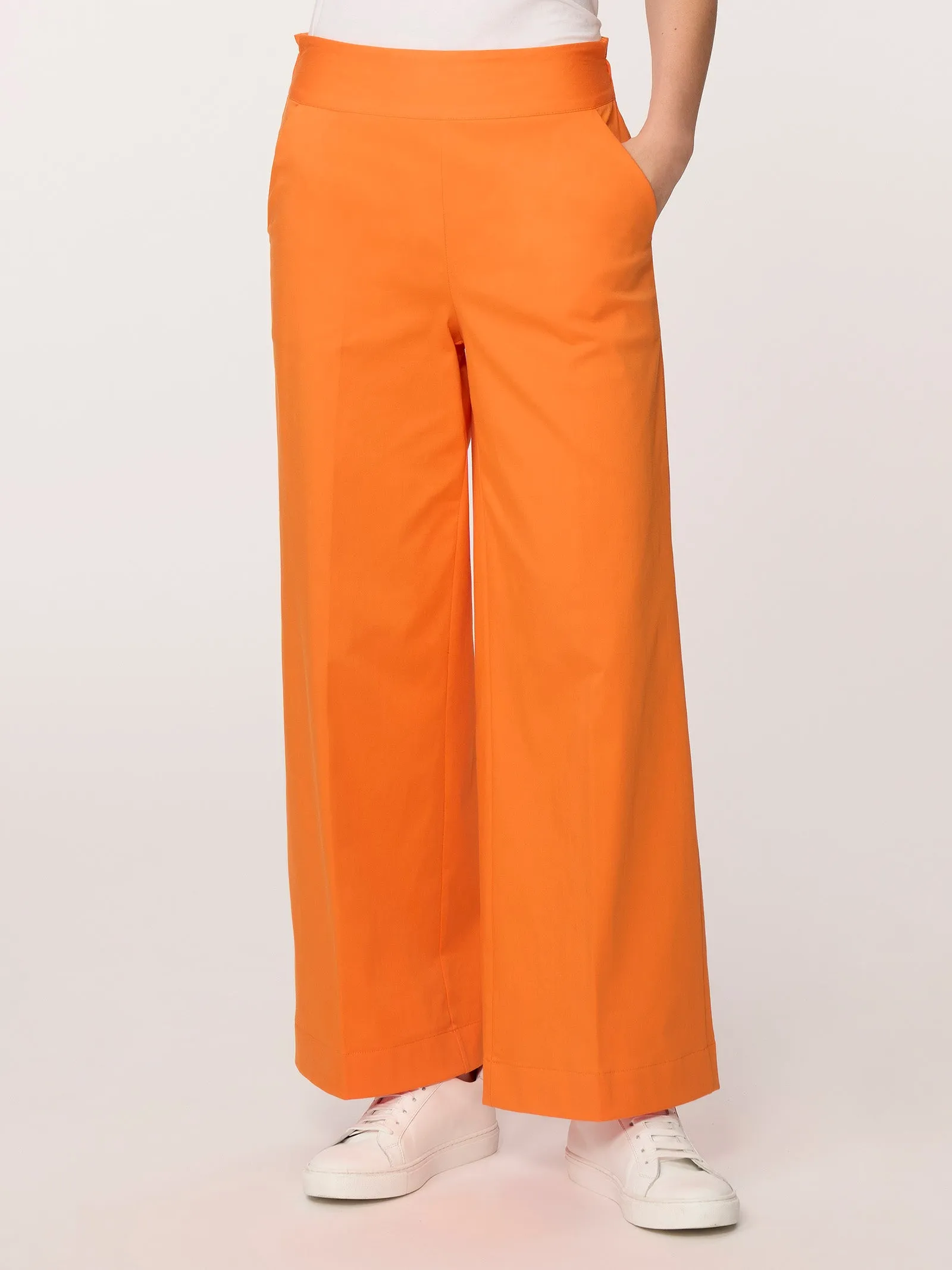 Pantalone ampio alla caviglia con tasche in Satin Power - Aventurine