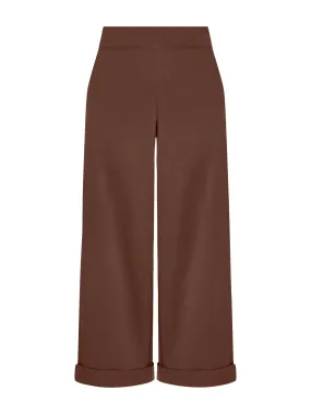 Pantalone ampio alla caviglia con tasche in Satin Power - Cappuccino