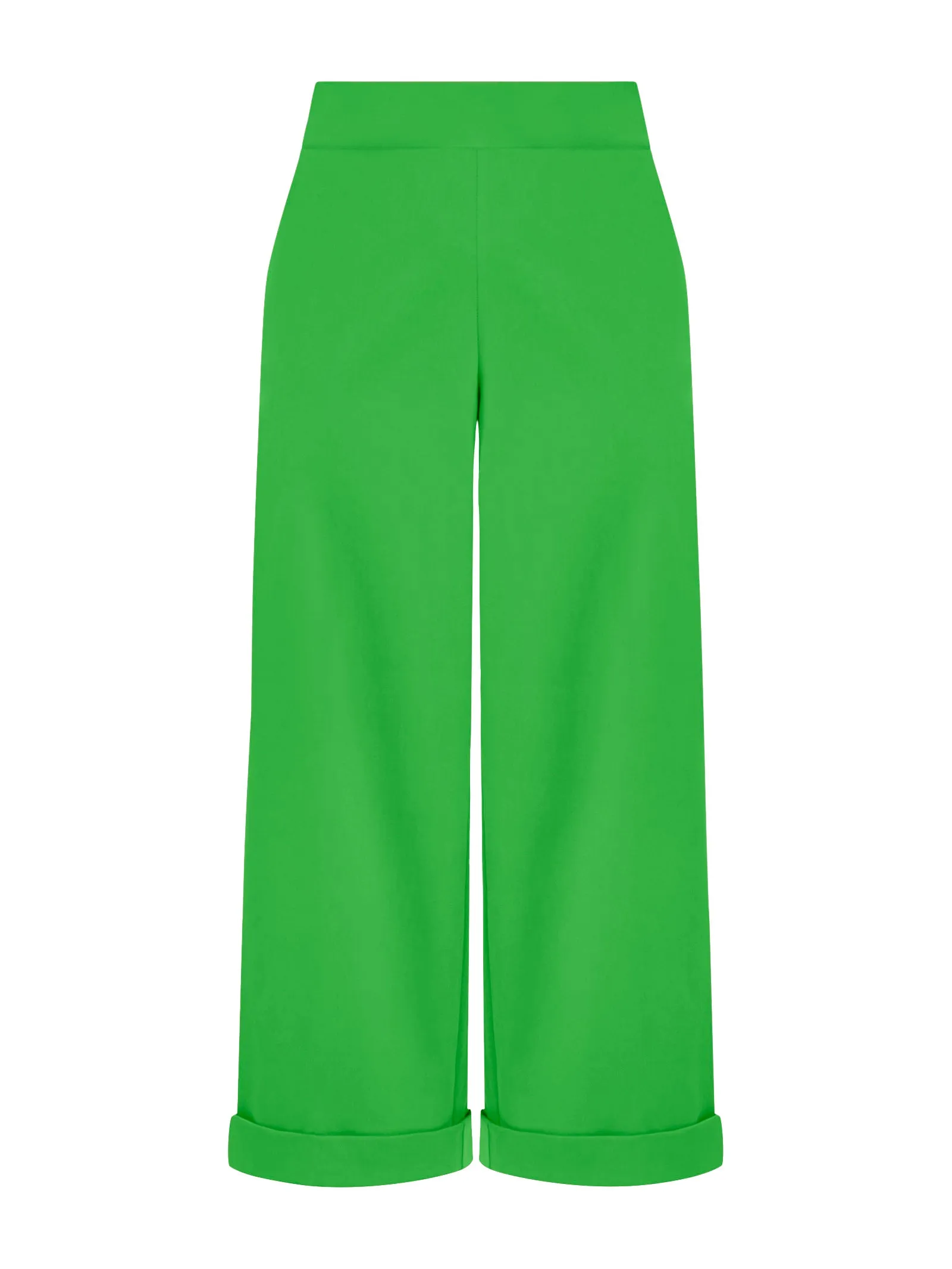 Pantalone ampio alla caviglia con tasche in Satin Power - Classic Green