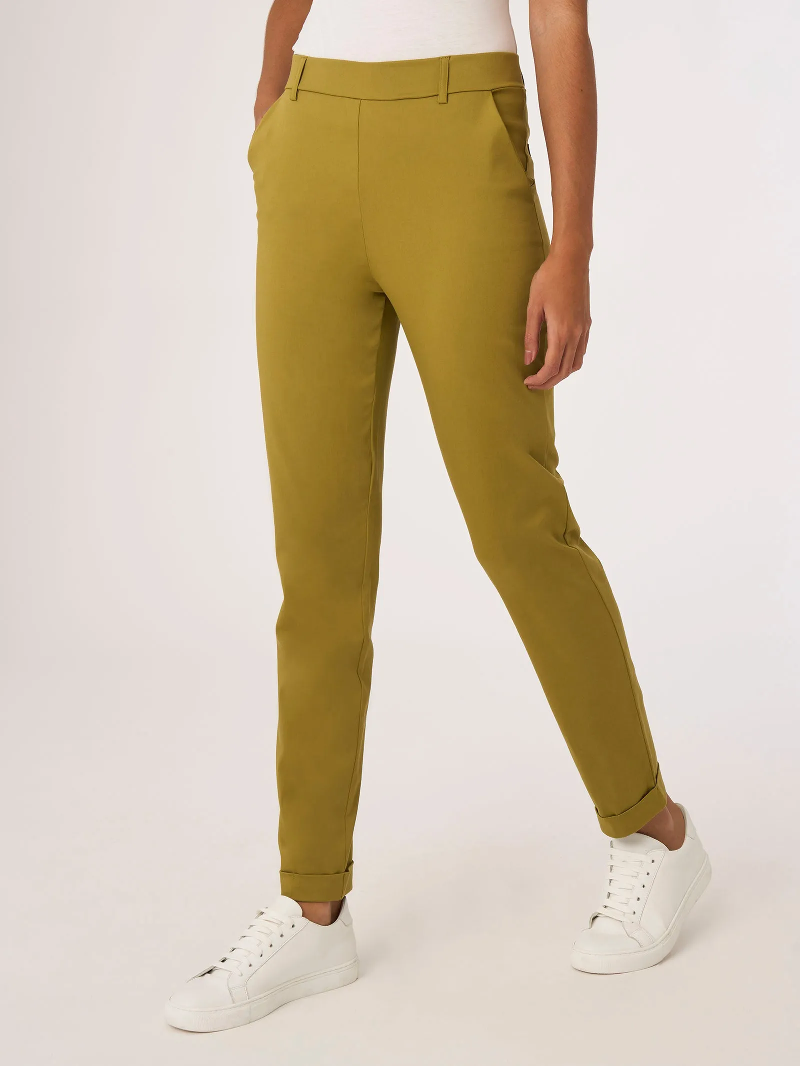 Pantalone Chino in Satin Power - Deep Lake