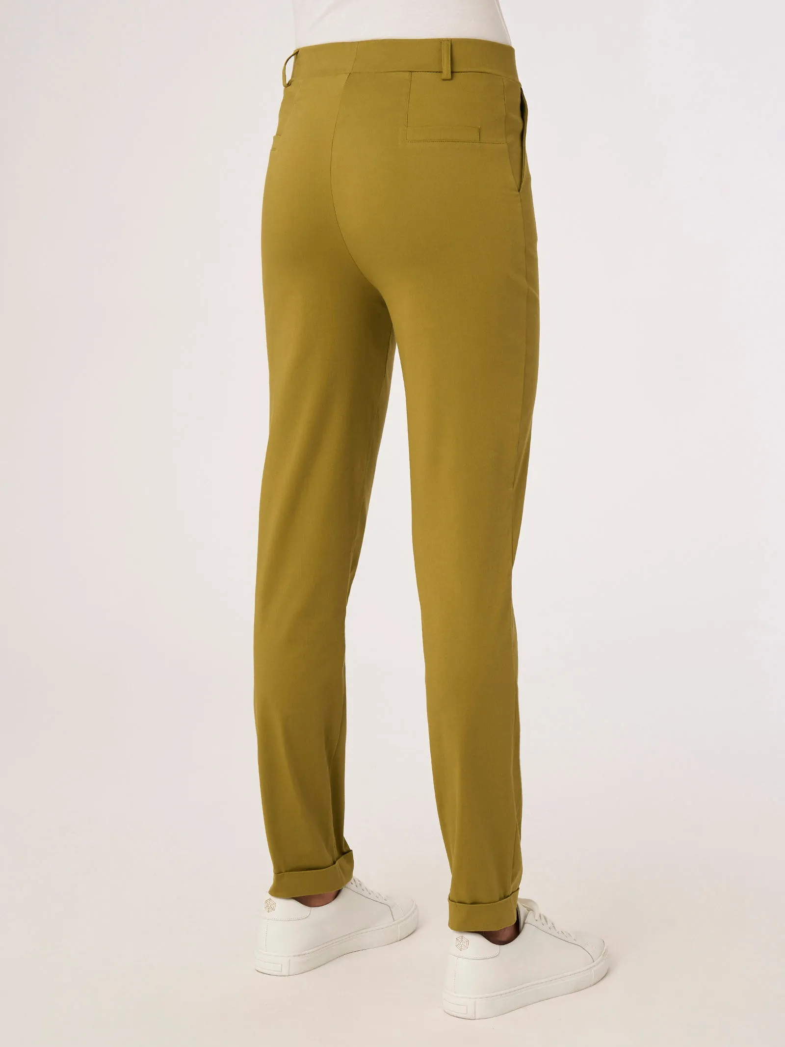 Pantalone Chino in Satin Power - Deep Lake