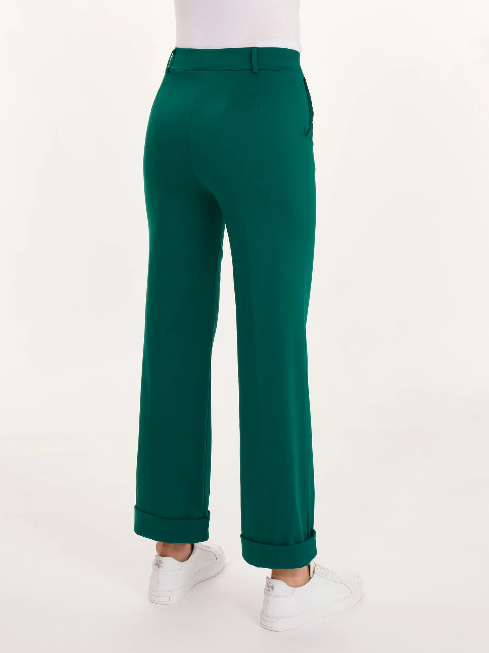 Pantalone dritto con tasche in Satin Power - Aventurine