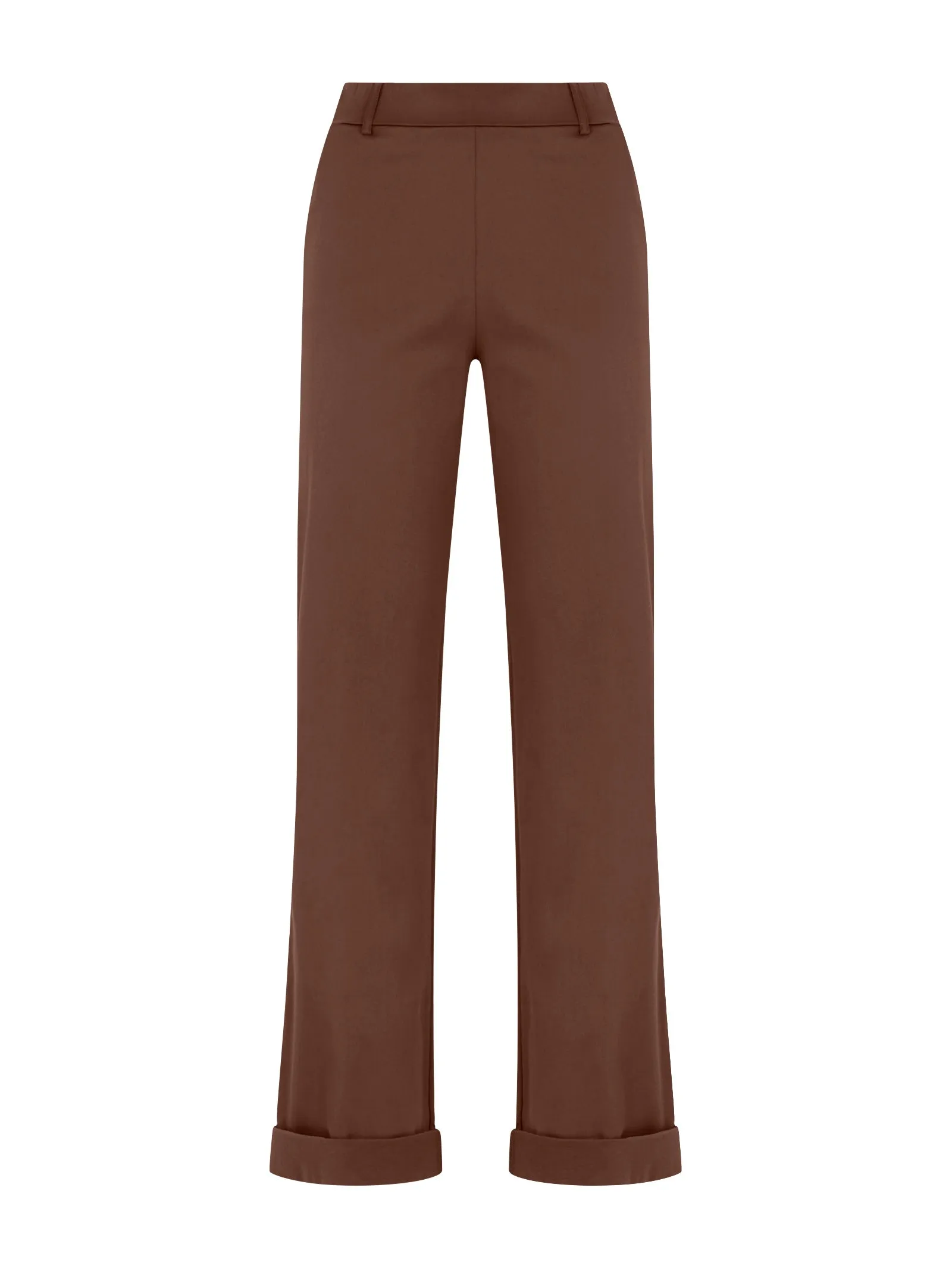 Pantalone dritto con tasche in Satin Power - Cappuccino