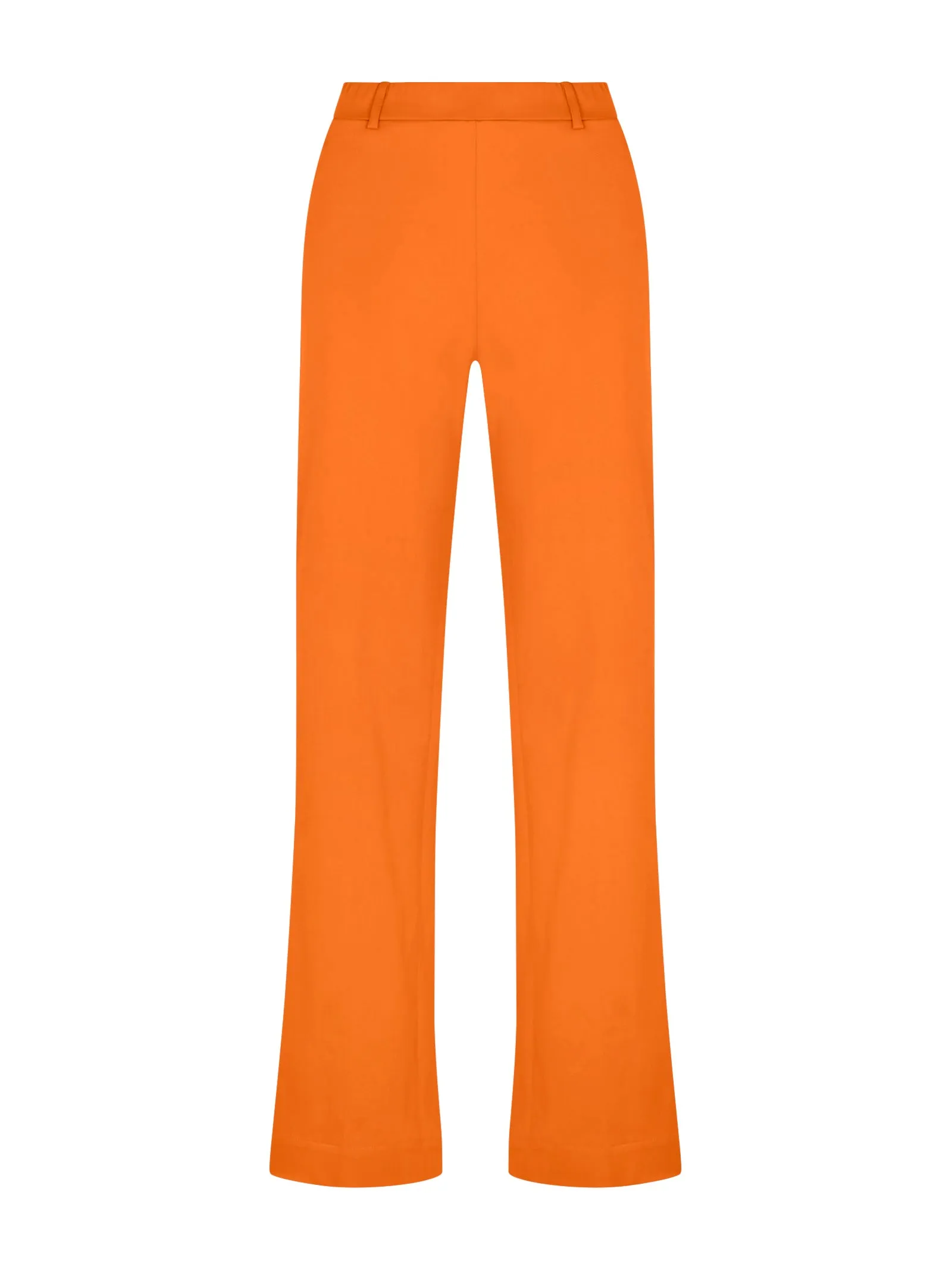 Pantalone dritto con tasche in Satin Power - Persimmon Orange