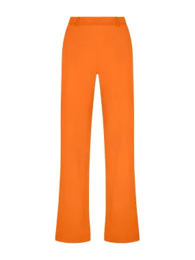 Pantalone dritto con tasche in Satin Power - Persimmon Orange