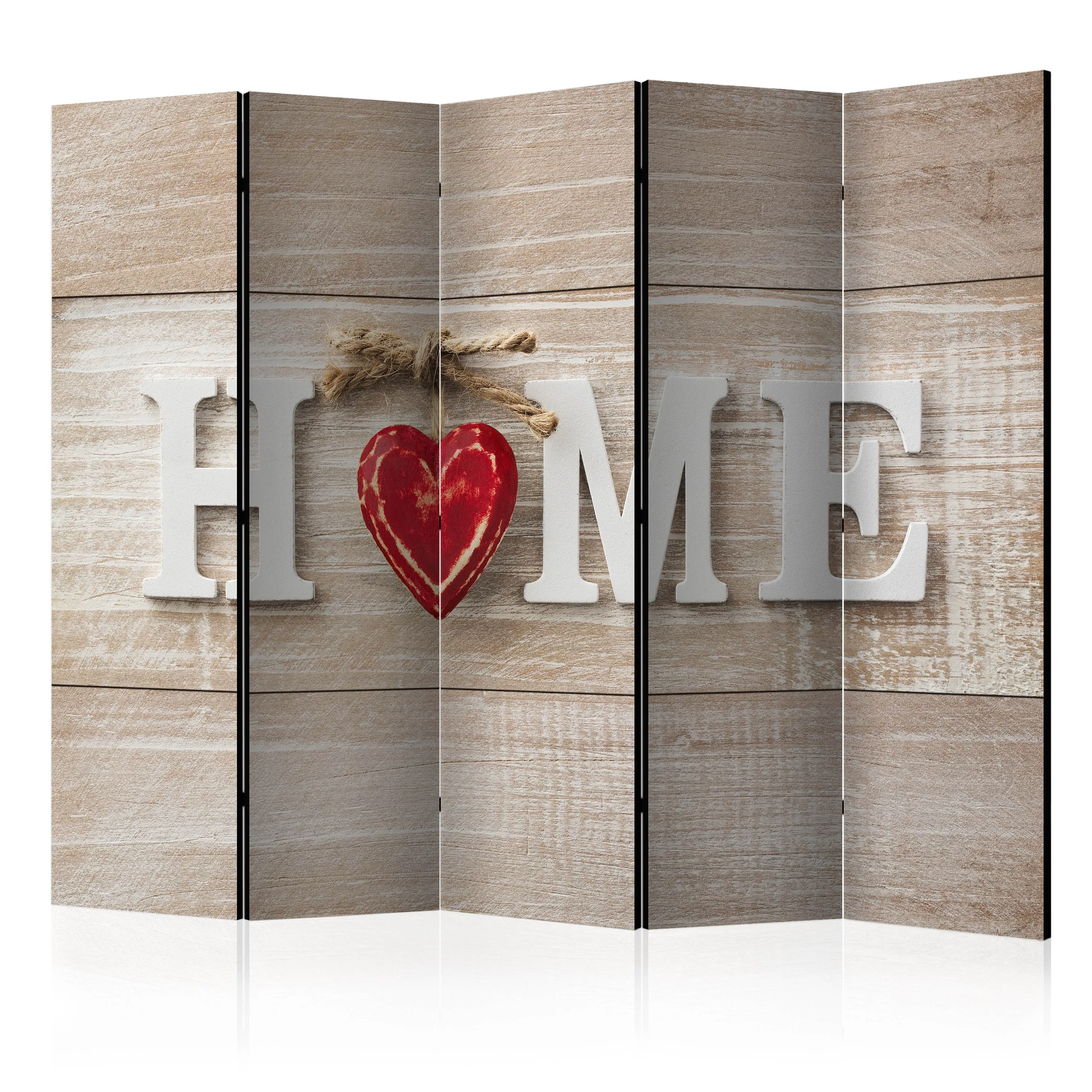 Paravento Room divider Home and red heart