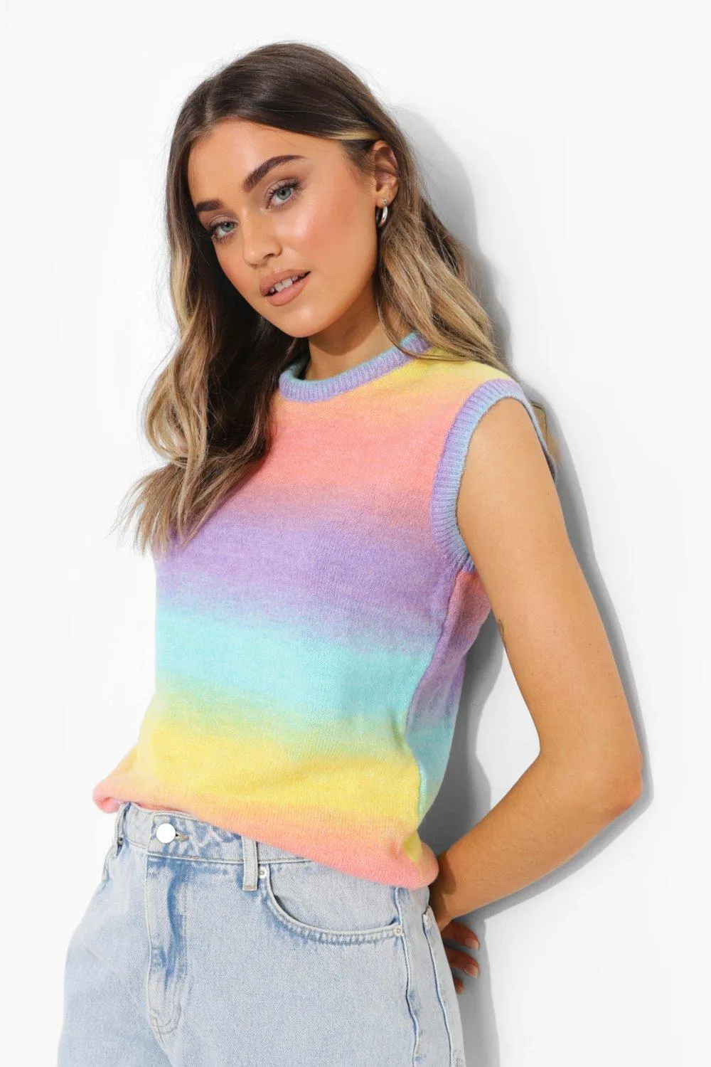 Pastel Ombre Sweater Vest