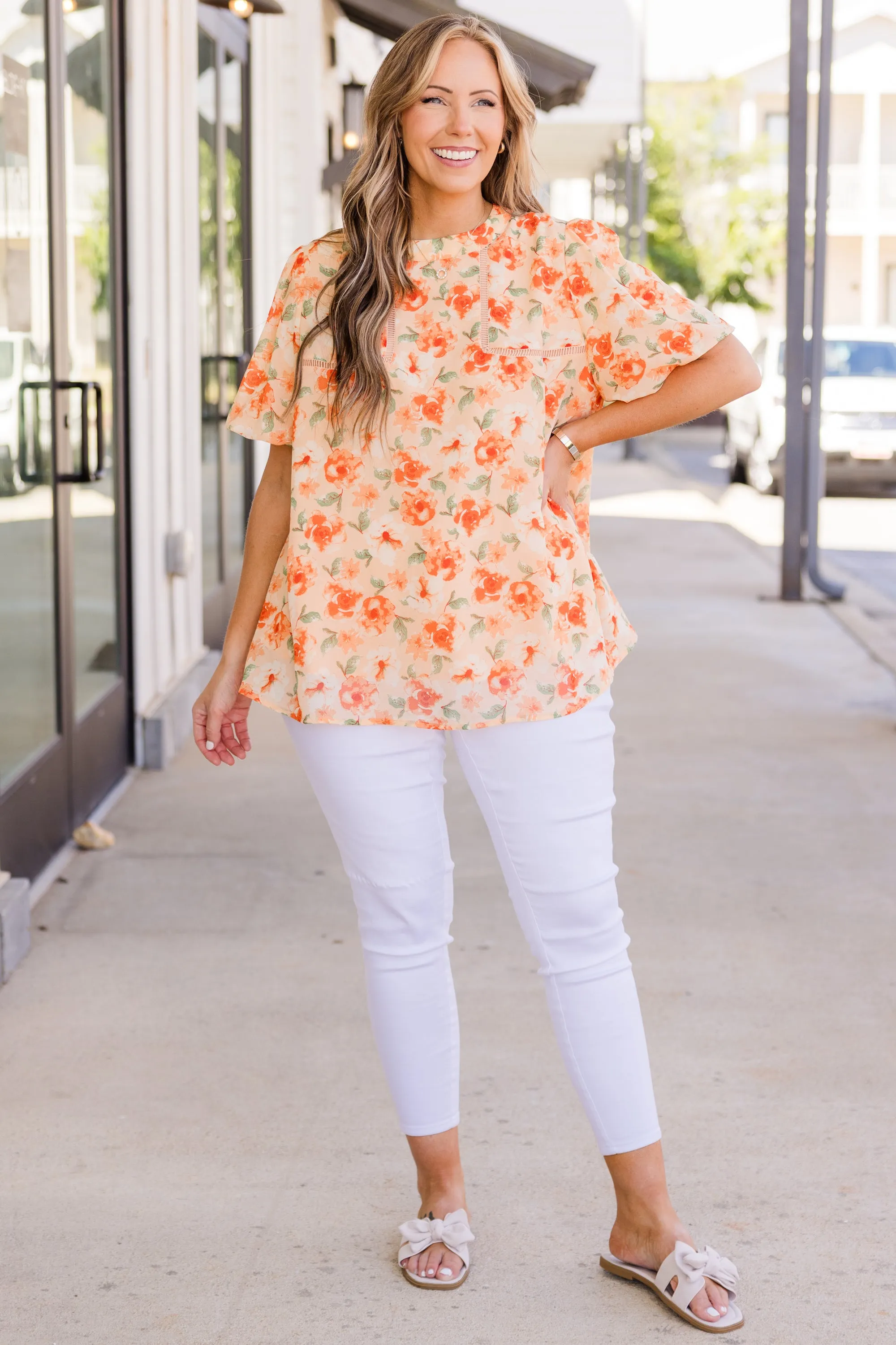 Peach Sunsets Top, Orange