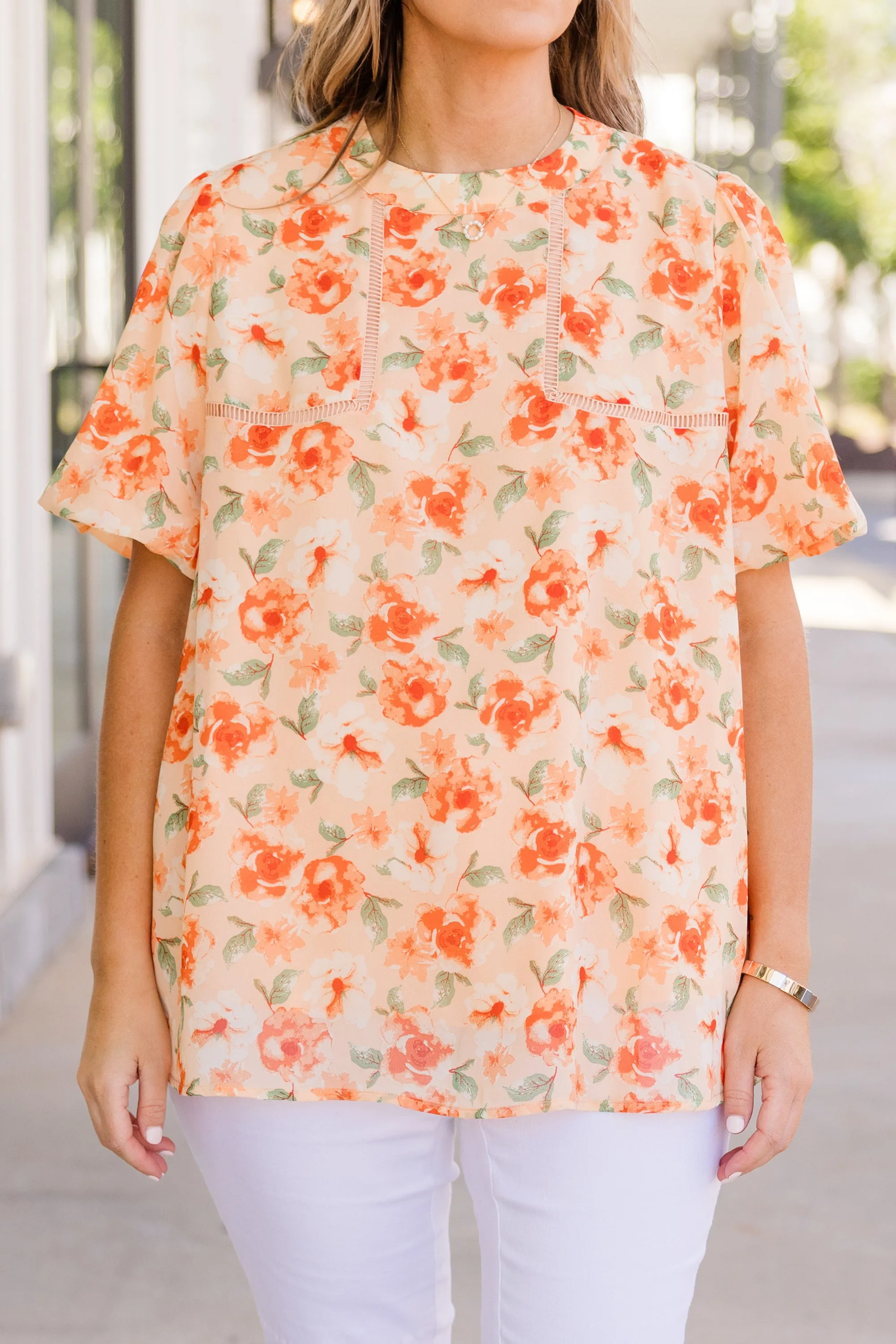 Peach Sunsets Top, Orange