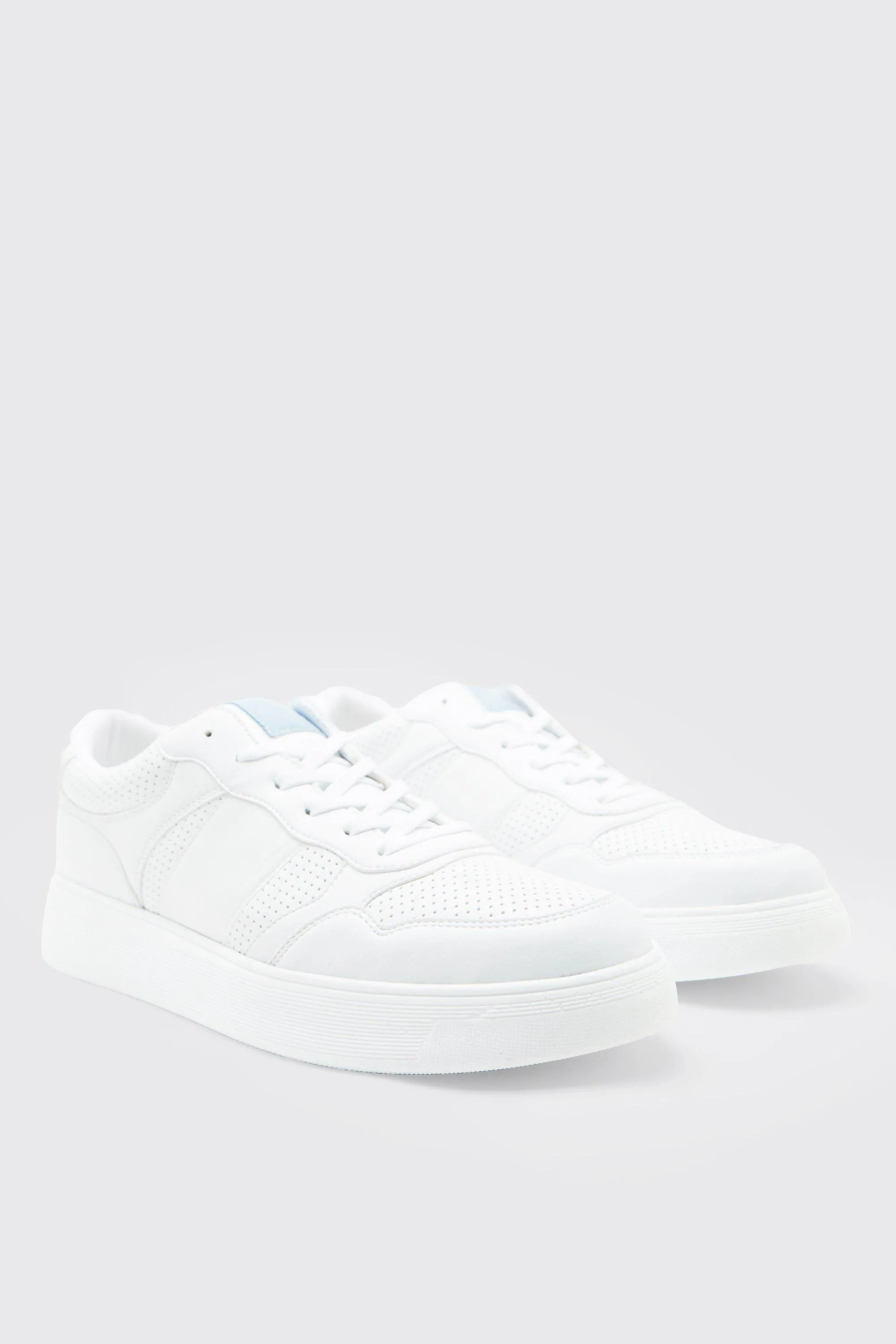 Perforated Contrast Tape Sneakers